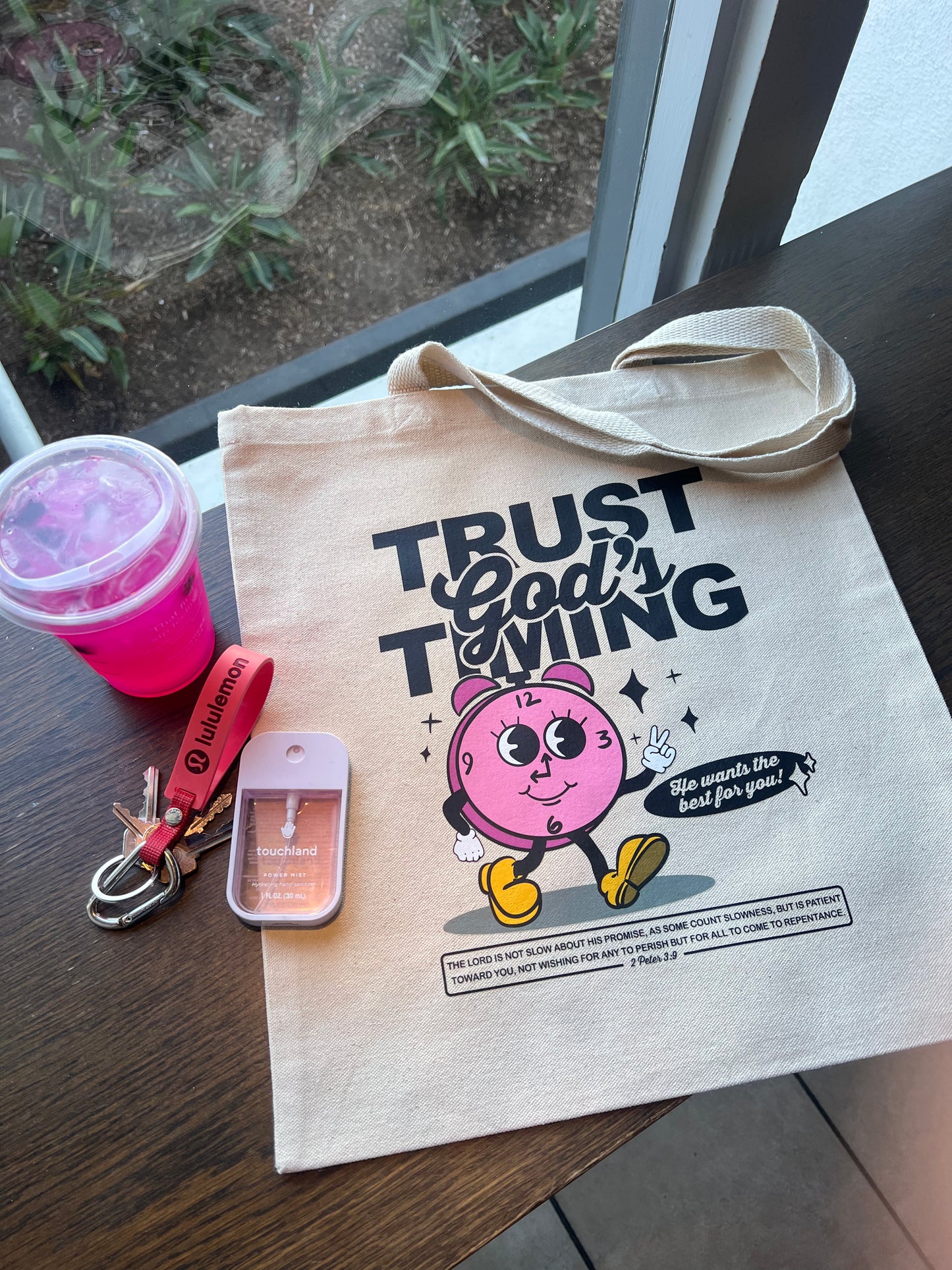 Trust God’s Timing Tote