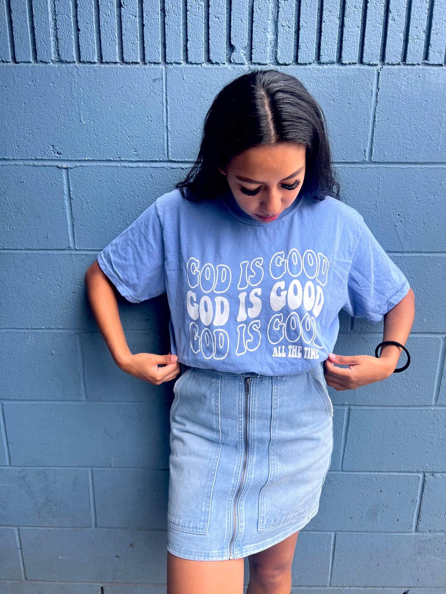 Sky Blue God Is Good Shirt